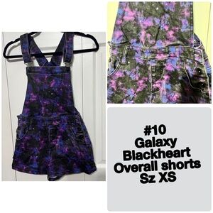 Blackheart Cosmic Print Overall Shorts